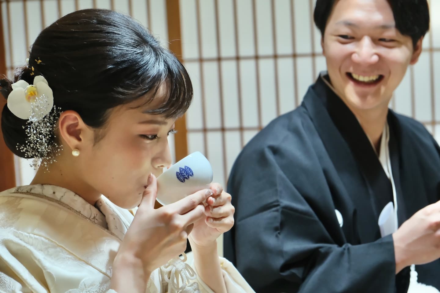 和装衣装で大神神社で結婚式の写真
