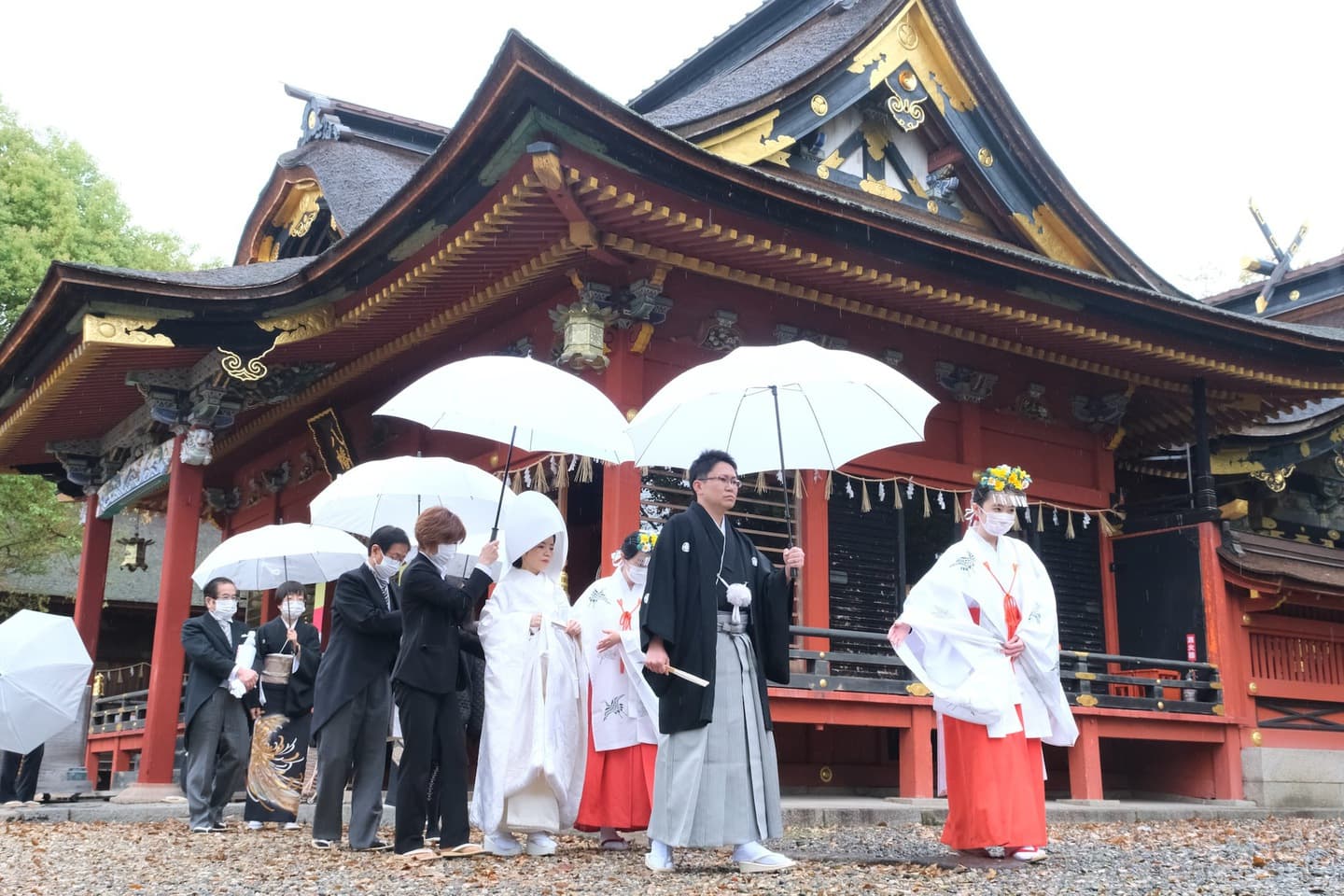 伊賀八幡宮での白無垢の結婚式の花嫁