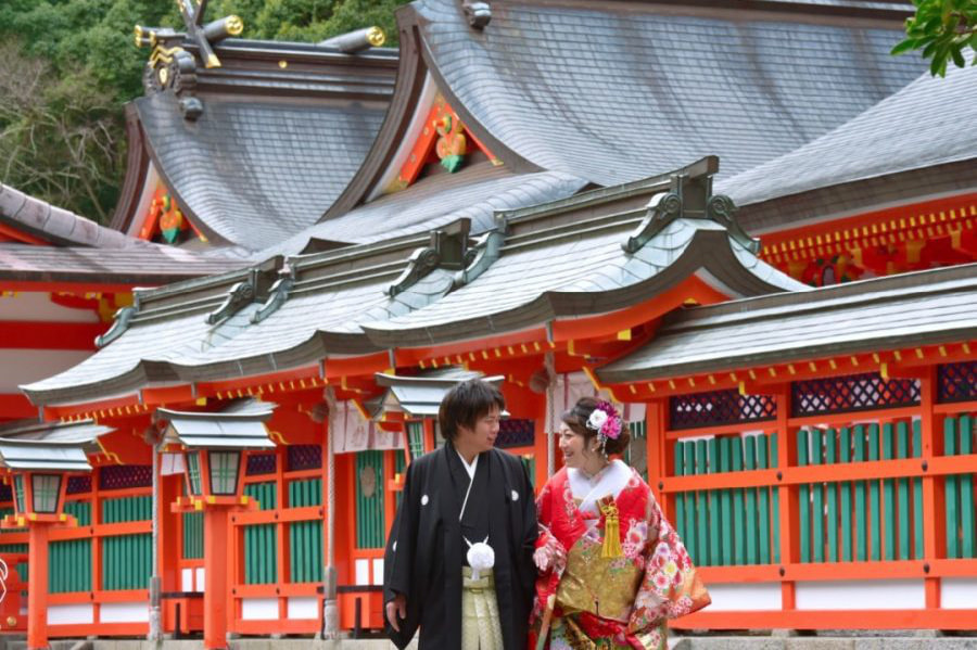 熊野速玉大社の結婚式の花嫁