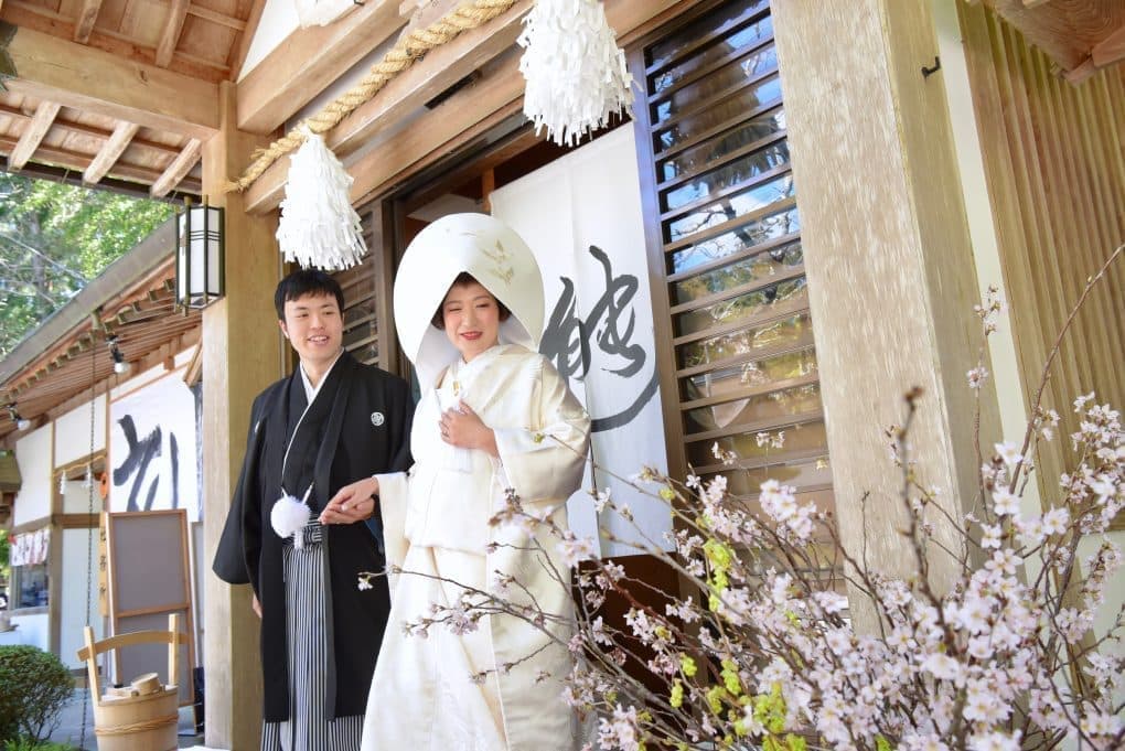 熊野本宮大社で神前結婚式の写真