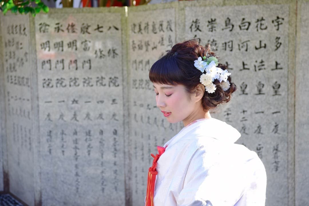 熊野速玉大社で結婚式の花嫁