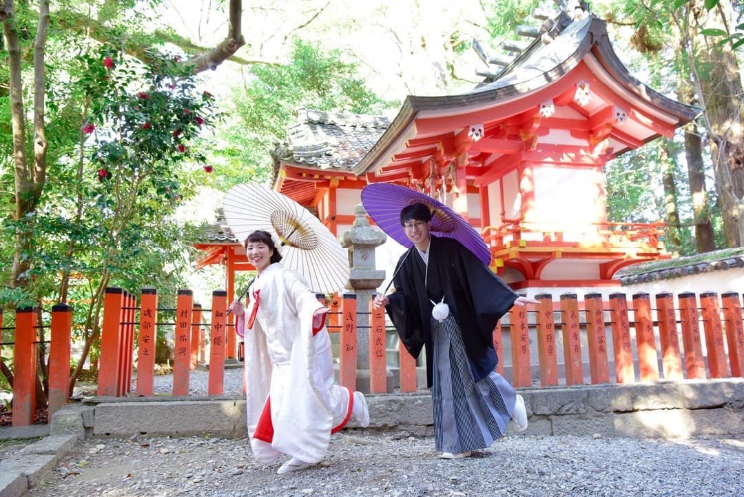 熊野速玉大社で結婚式の花嫁