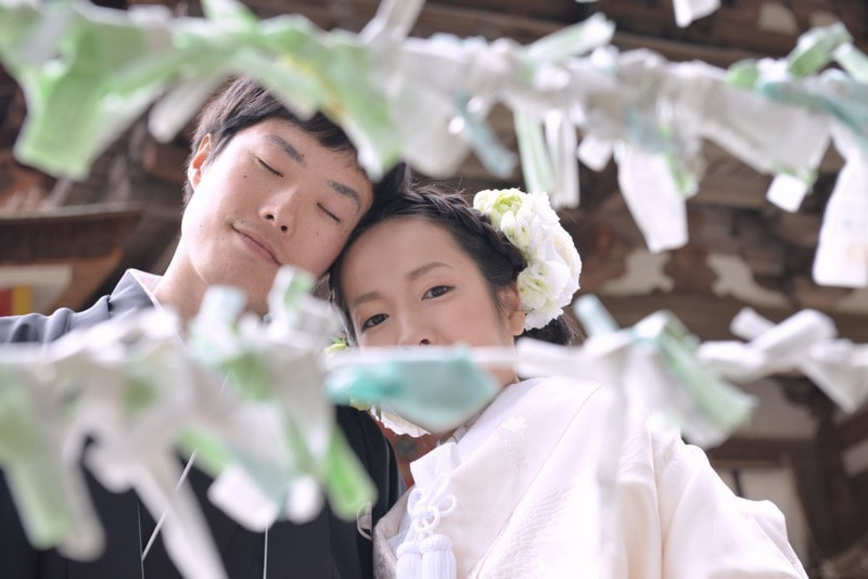石上神宮で結婚式写真