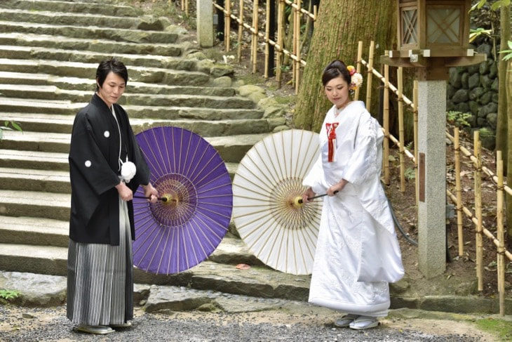 大神神社で結婚式の白無垢花嫁
