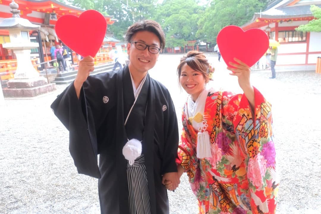 熊野速玉大社で結婚式の花嫁