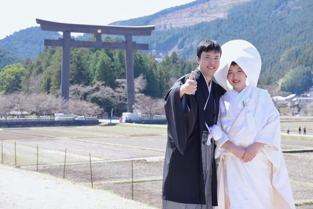 熊野本宮大社で神前結婚式の写真