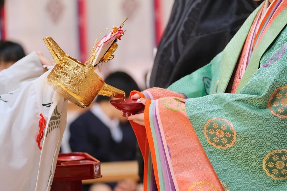枚岡神社の神前結婚式の写真