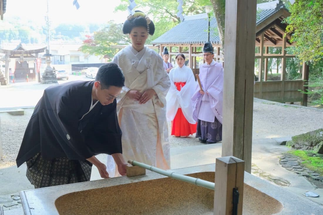 往馬大社の結婚式の写真