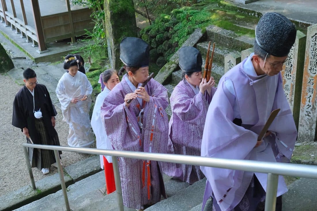 往馬大社の結婚式の写真