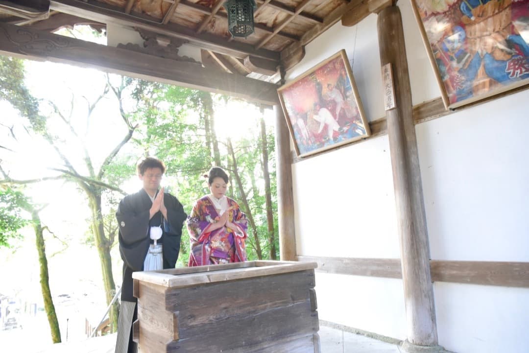 奈良の往馬大社での結婚式写真