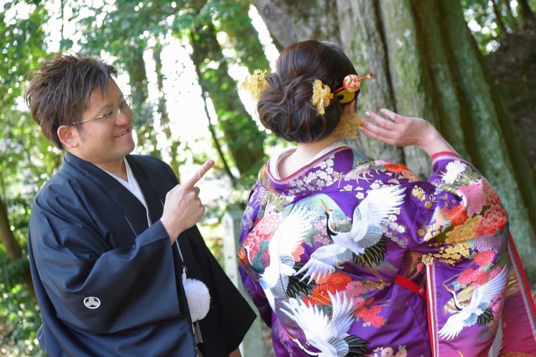 奈良の往馬大社での結婚式写真