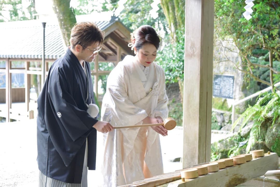 奈良の往馬大社での結婚式写真