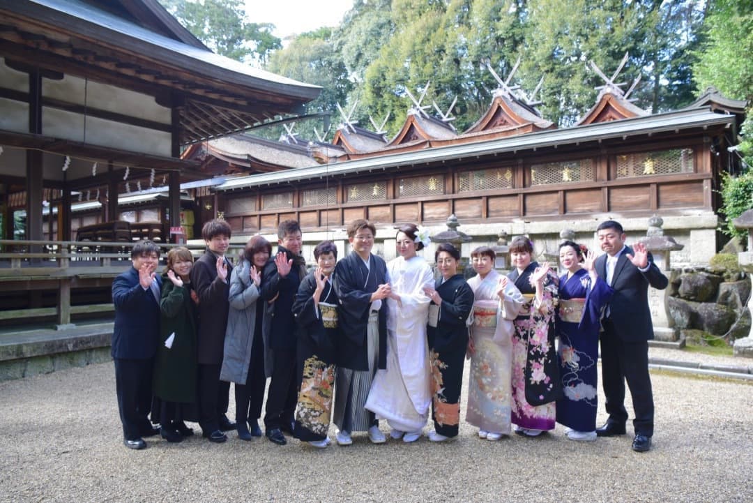 奈良の往馬大社での結婚式写真