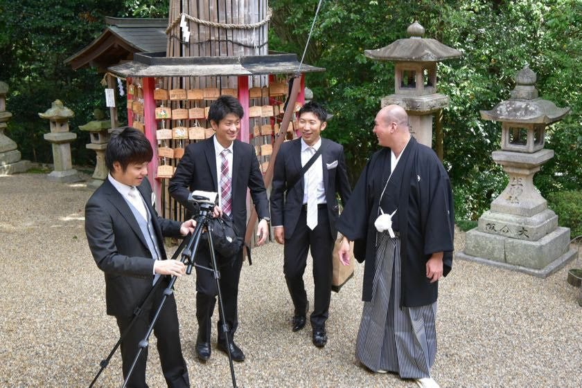 往馬大社で結婚式の白無垢の花嫁