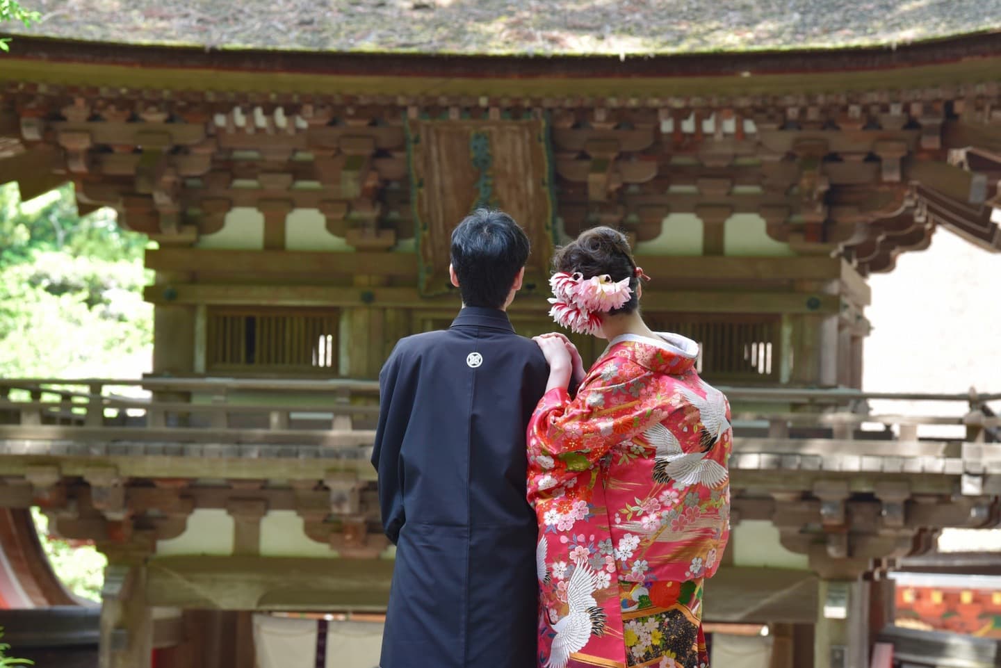 石上神宮で結婚式の花嫁