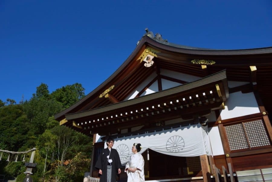 大神神社の結婚式で地毛で日本髪の花嫁