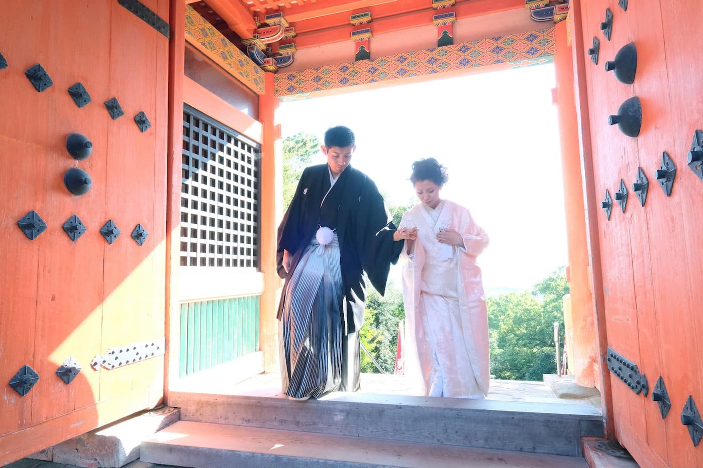 紀州東照宮で結婚式の花嫁