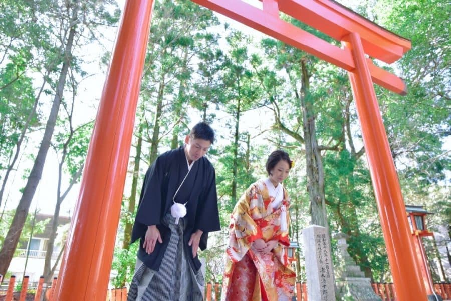 熊野速玉大社の結婚式の花嫁