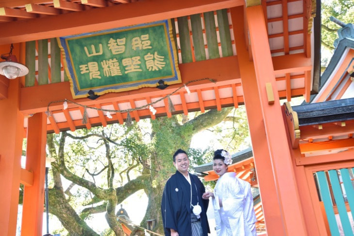 熊野那智大社の結婚式の写真
