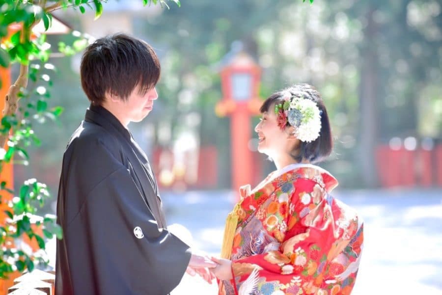 熊野速玉大社の結婚式の花嫁