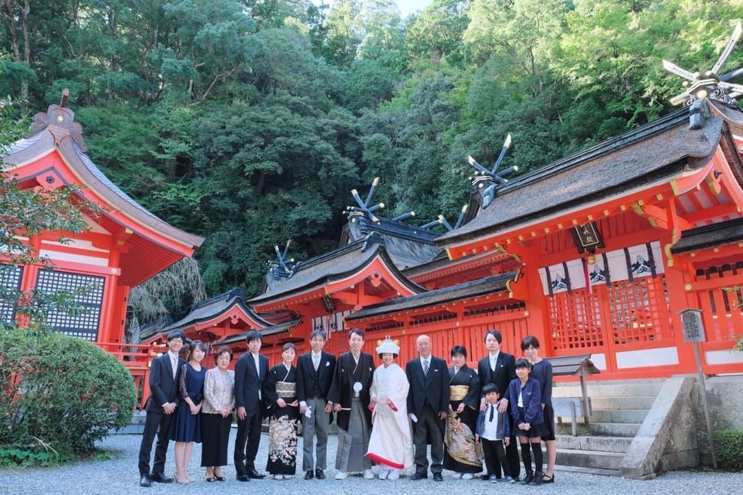 熊野那智大社での神前結婚式の写真