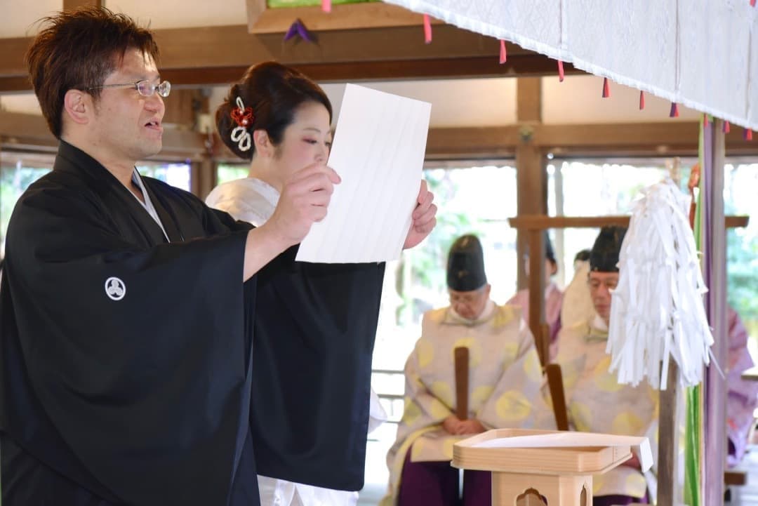 奈良の往馬大社での結婚式写真