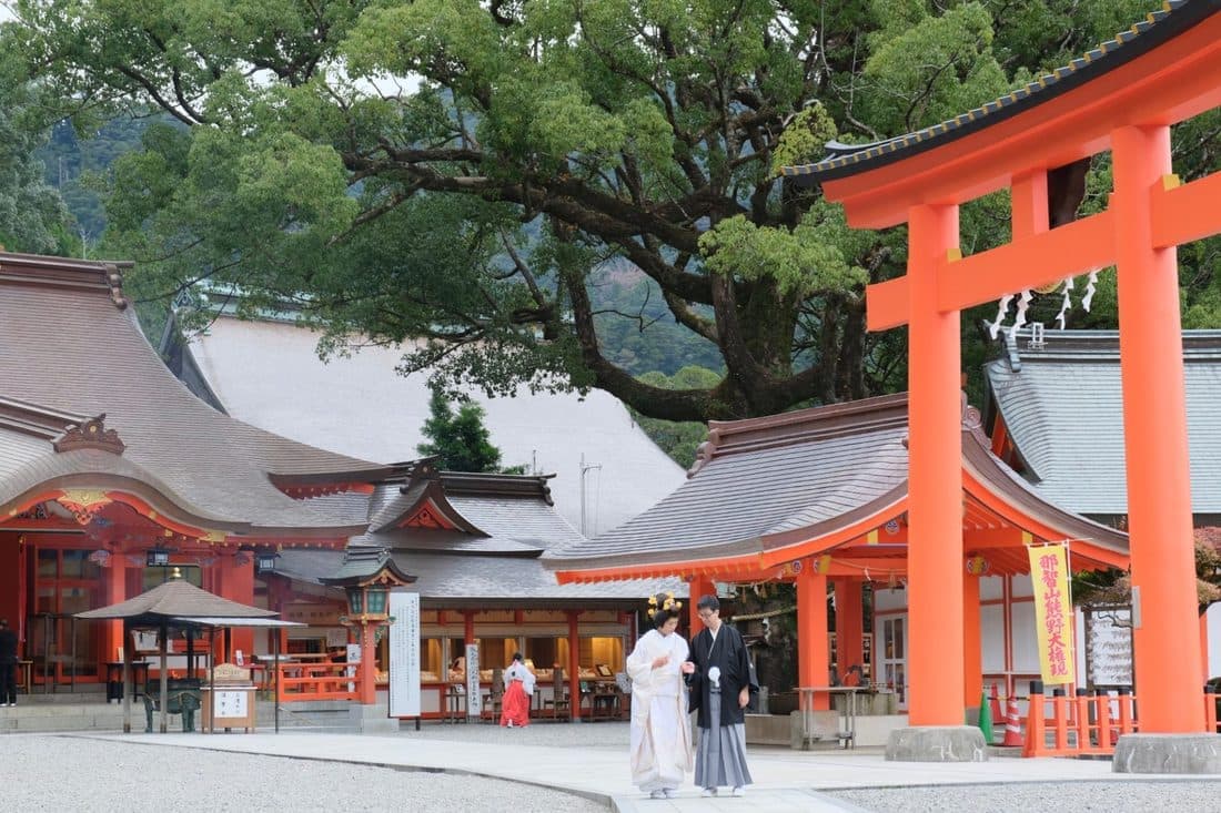 熊野那智大社で神前結婚式の写真