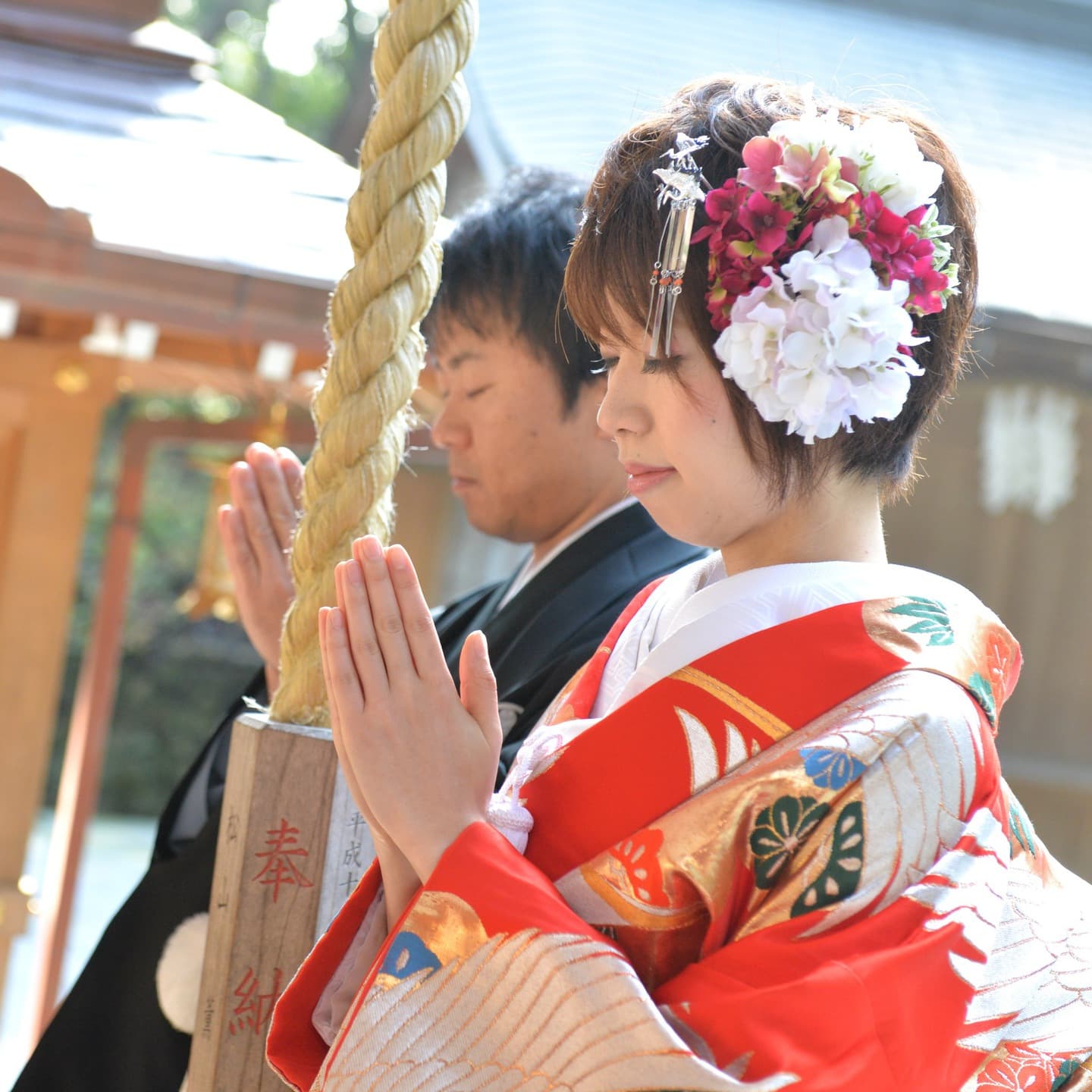 田村神社での結婚式の写真