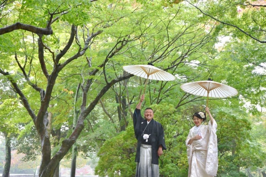 神社で結婚式の花嫁