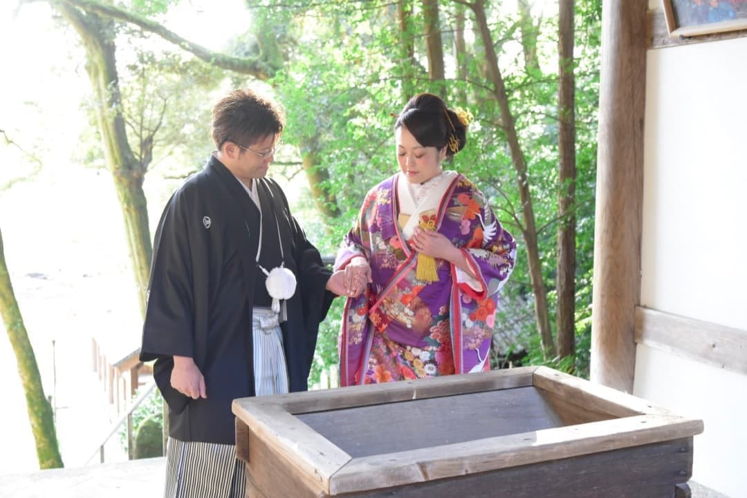 奈良の往馬大社での結婚式写真