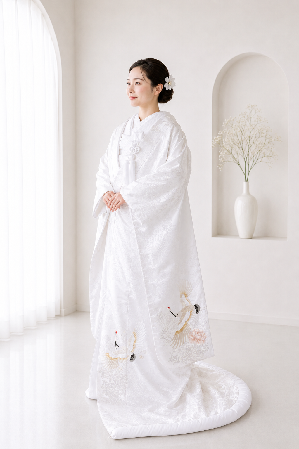 女性が白無垢を着ている画像