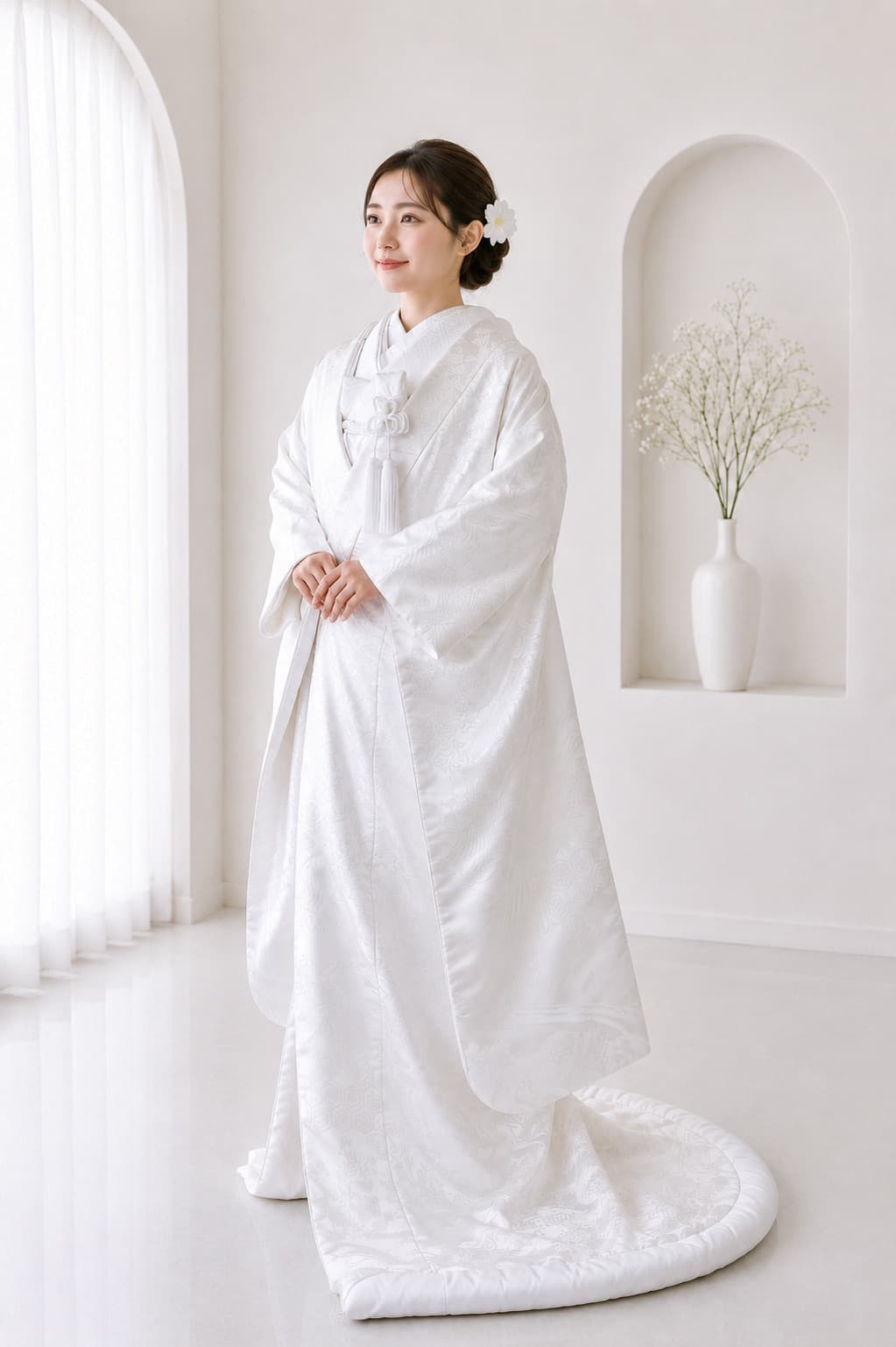 女性が白無垢を着ている画像