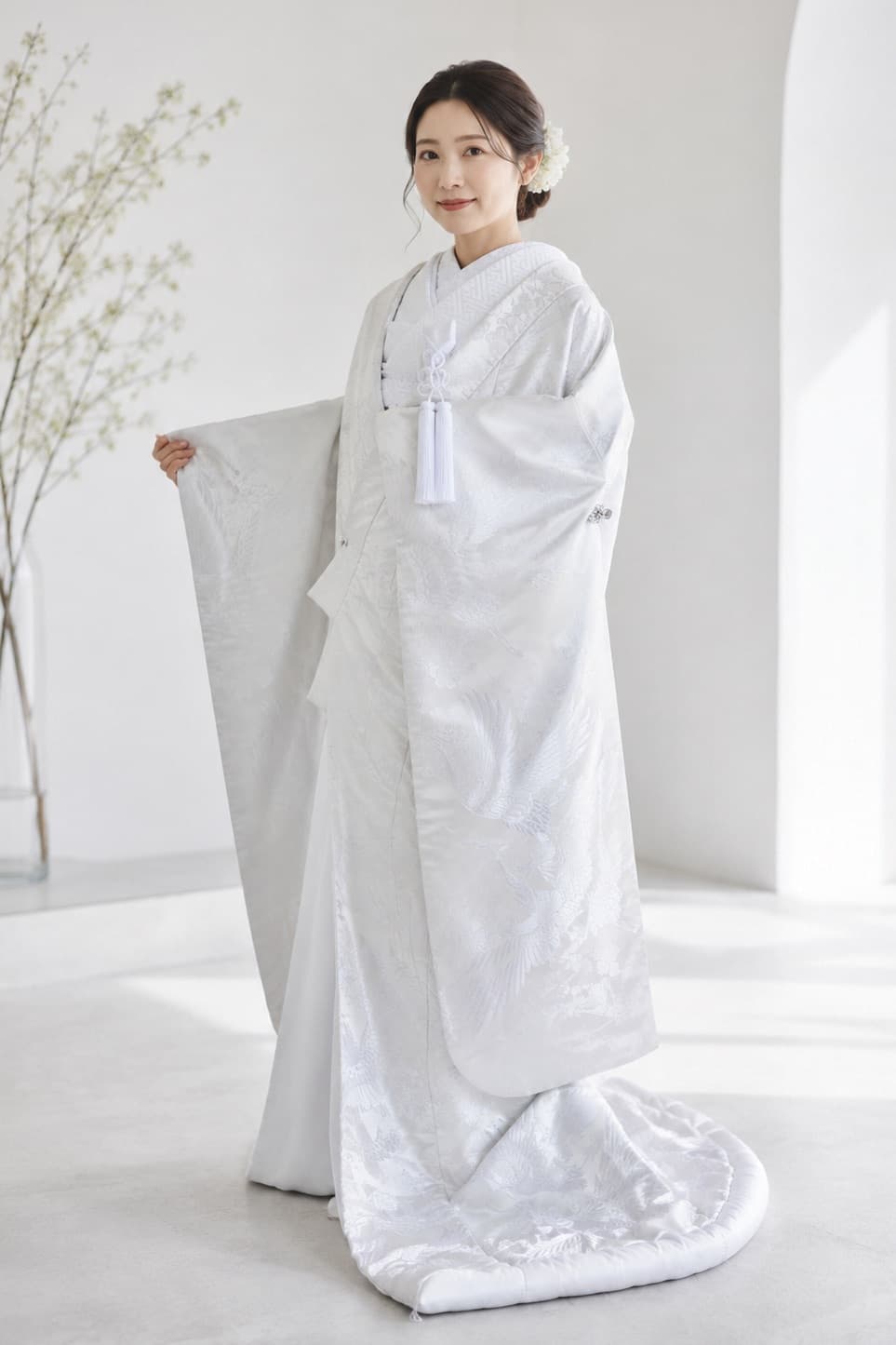 女性が白無垢を着ている画像