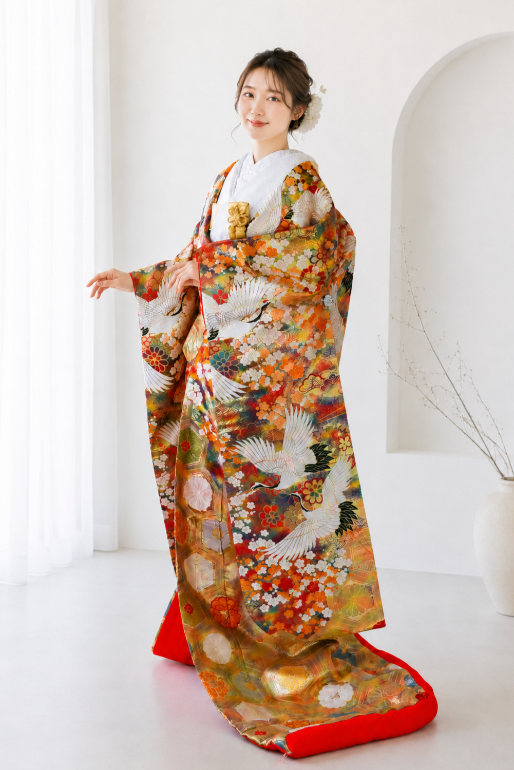 色打掛を着ている花嫁の写真