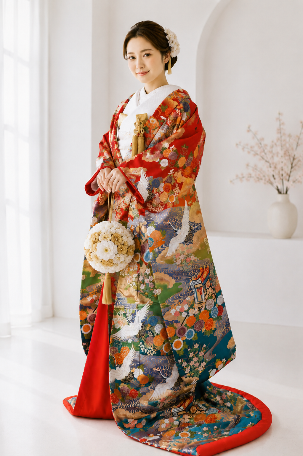 色打掛を着ている花嫁の写真