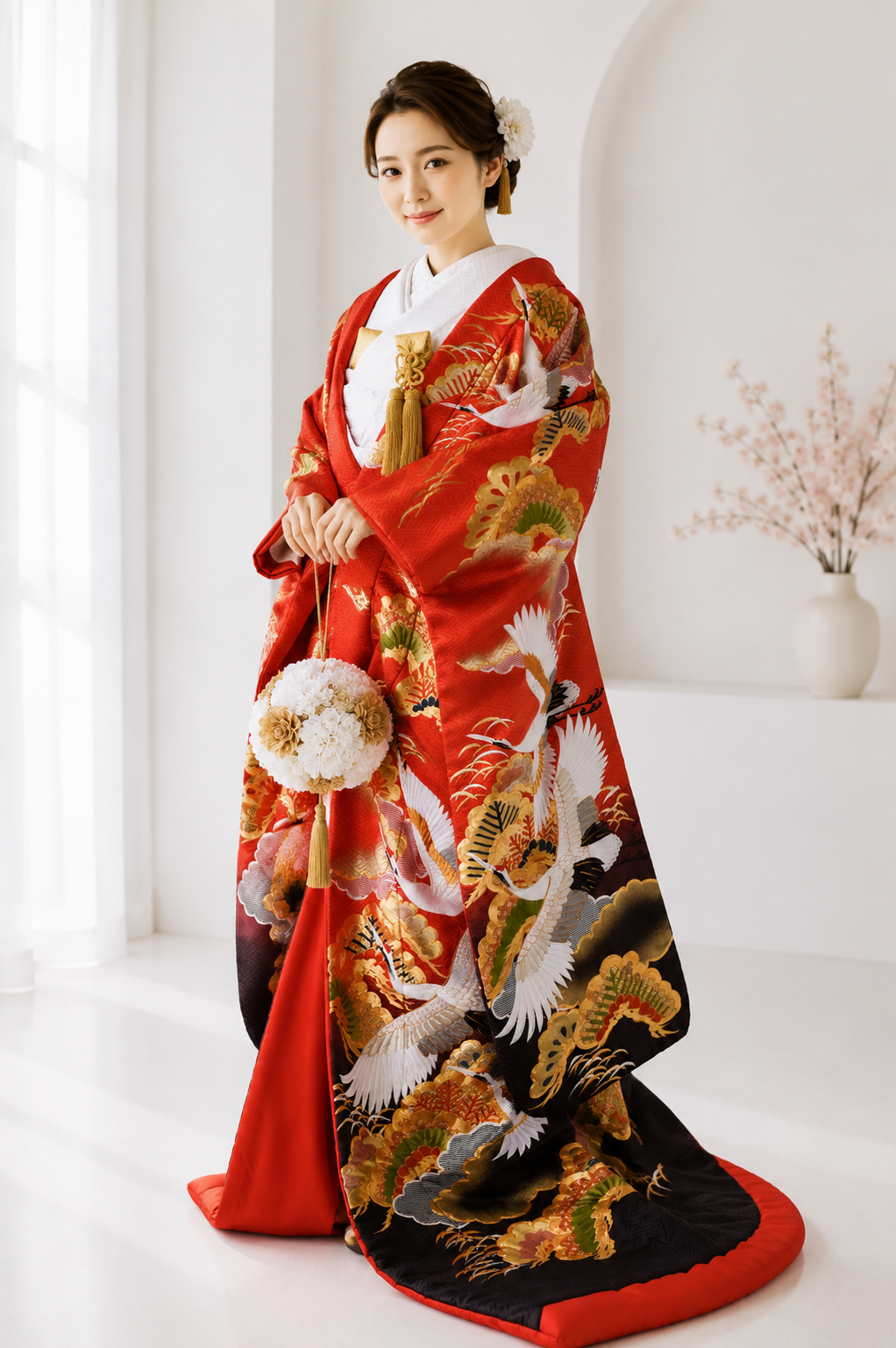 色打掛を着ている花嫁の写真