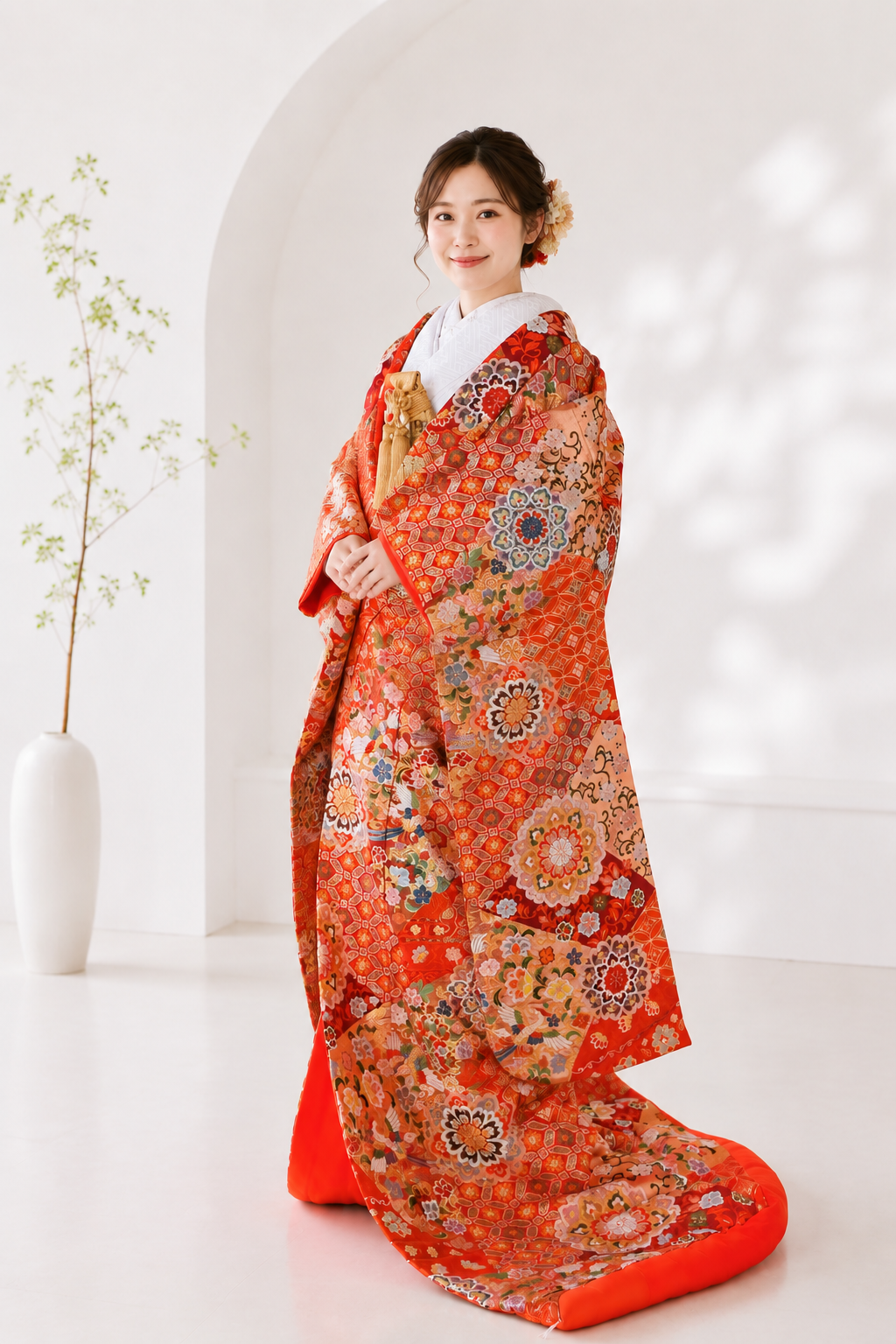 赤い色打掛を着た花嫁様