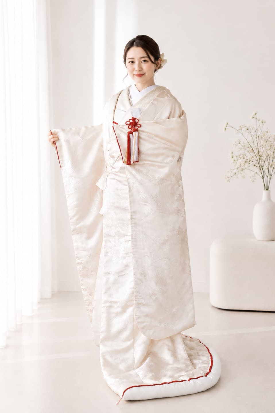 女性が白無垢を着ている画像
