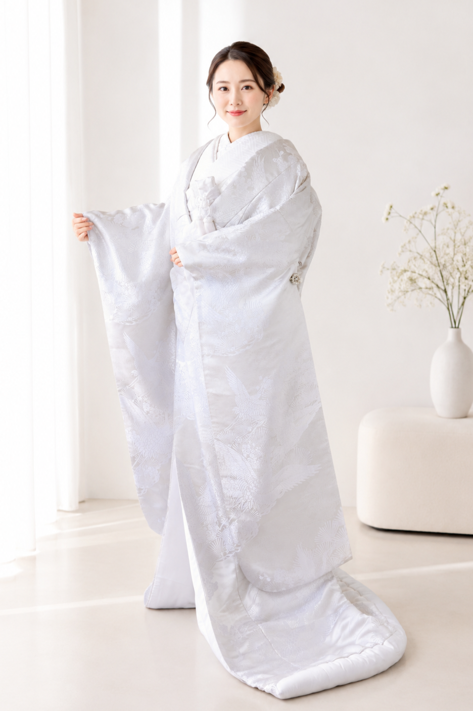 女性が白無垢を着ている画像