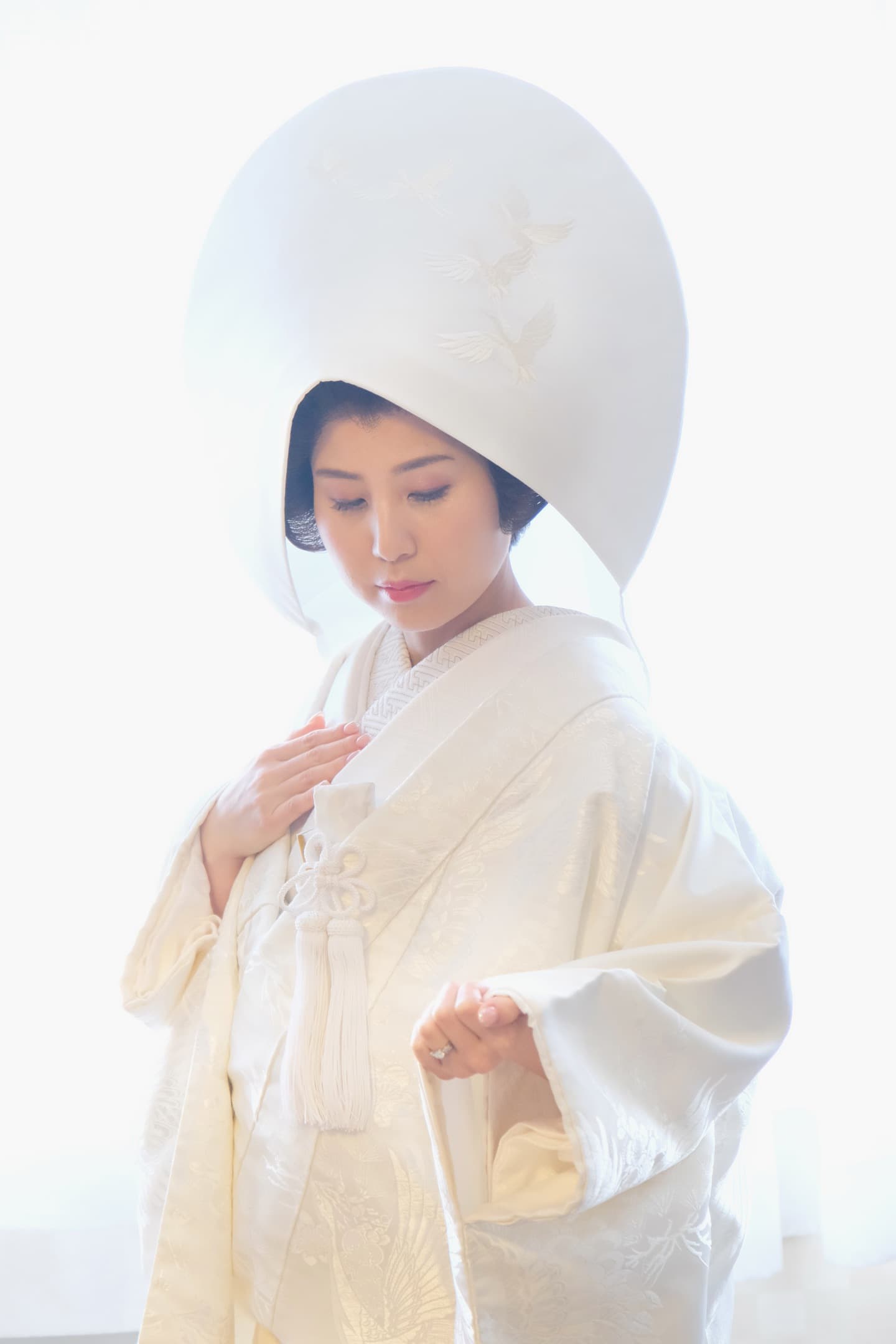 神社結婚式のレンタル色打掛の写真