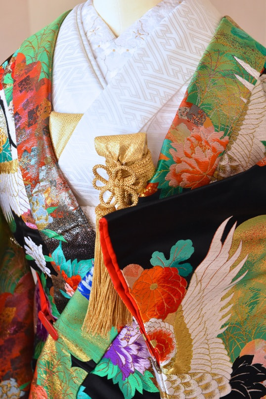 黒い赤い色打掛豪華美しいレンタル