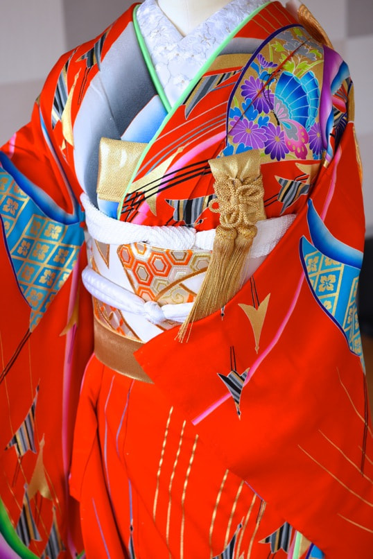 赤引き振袖レンタル披露宴食事会衣装結婚式