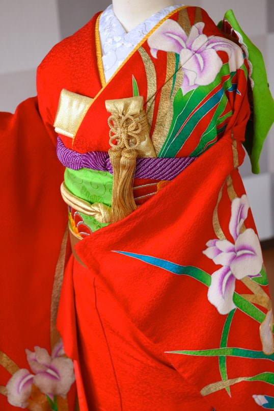 赤引き振袖レンタル披露宴食事会衣装結婚式