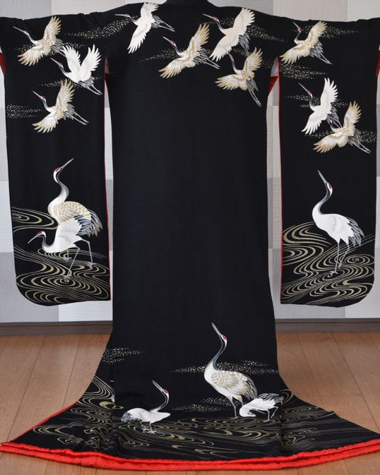 黒引き振袖レンタル披露宴食事会衣装結婚式