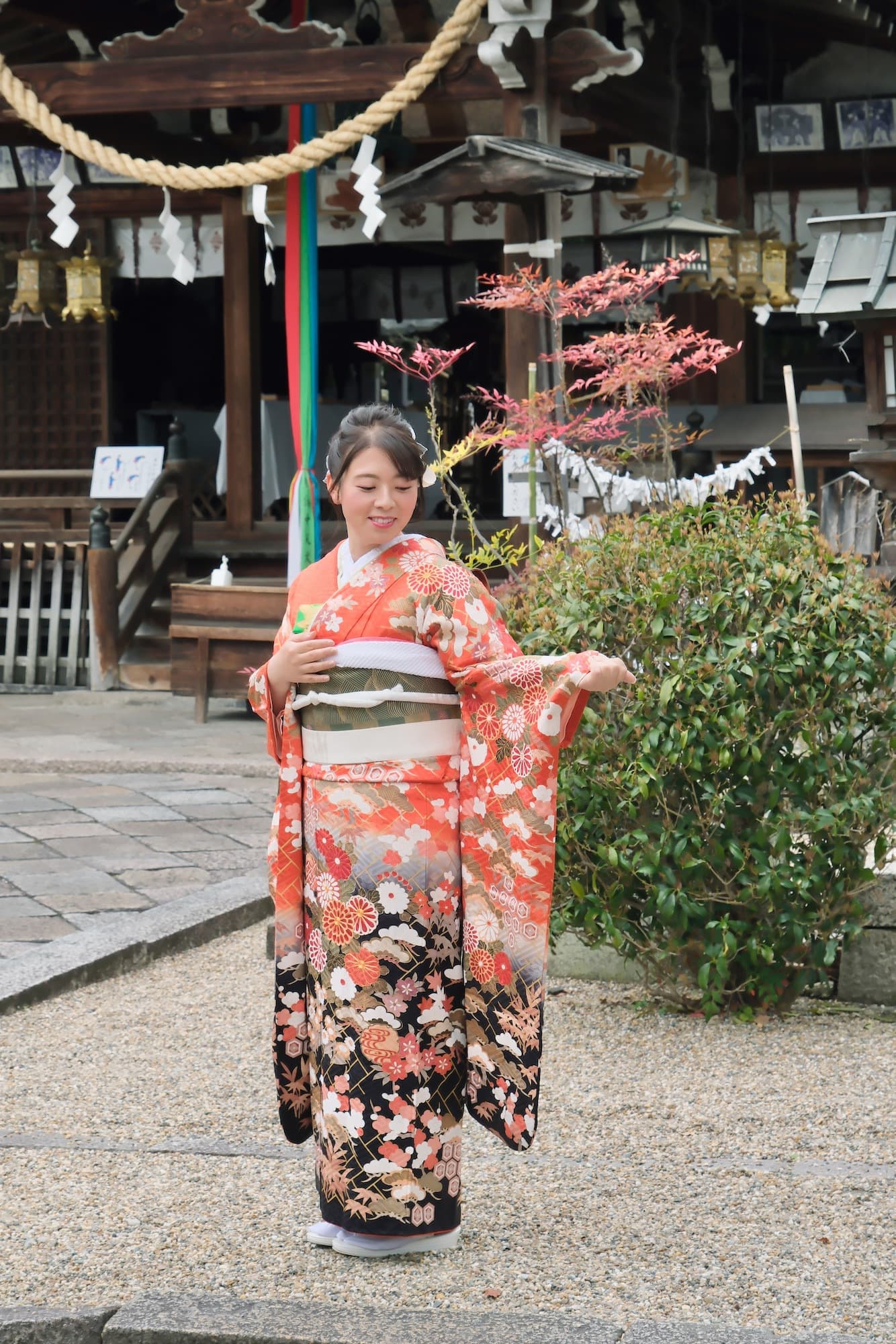 結婚式で振袖を着た写真