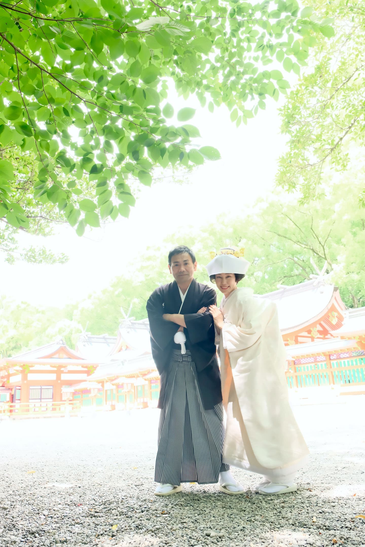 白無垢角隠しでの結婚式の写真