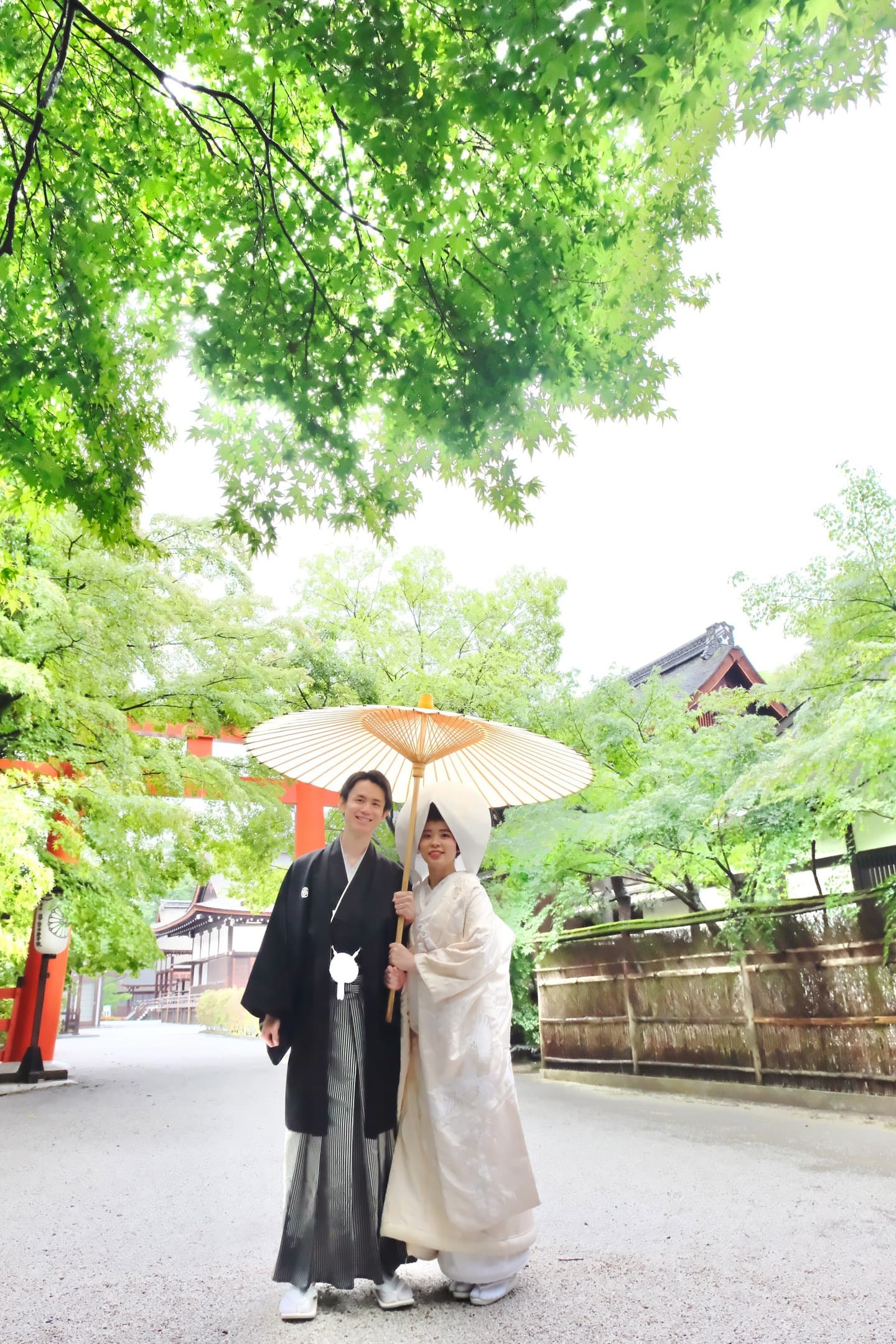 白無垢綿帽子での結婚式の写真