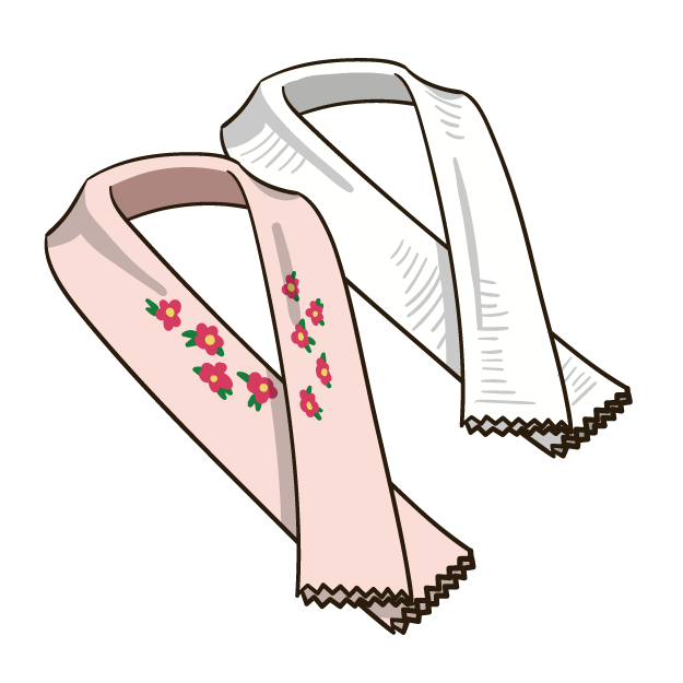 和装結婚式のえりのイラスト