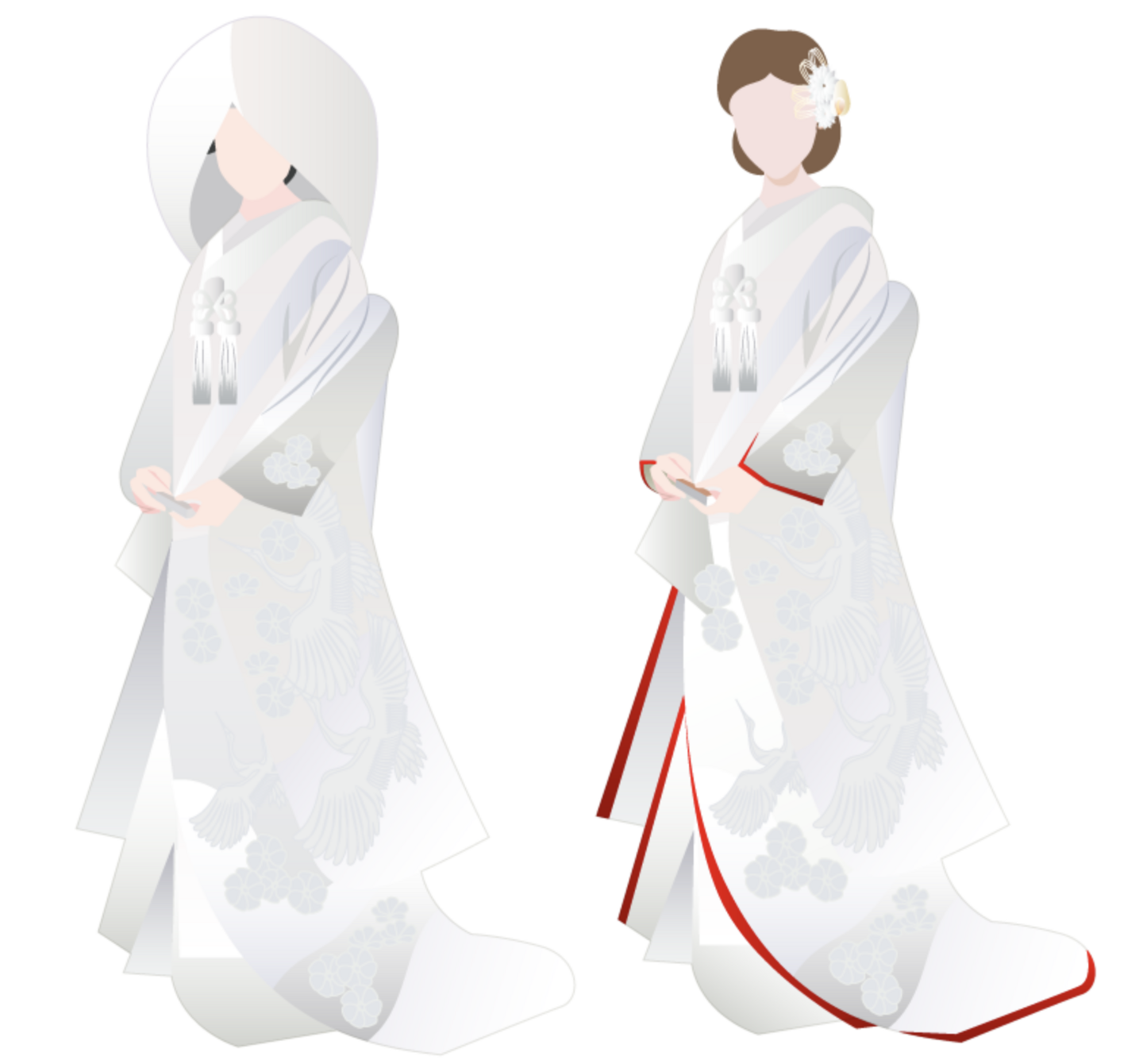 和装での神社結婚式の白無垢