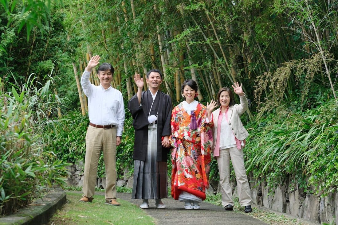 京都の竹林で和装前撮り